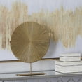 thumbnail image 2 of 18" x 23" Gold Metal Textured Round Disk Starburst Sculpture with Stand, by CosmoLiving by Cosmopolitan, 2 of 8