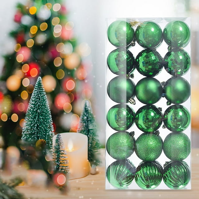 ZTTD 1.2" Christmas Ornaments for Christmas Tree 36 Pcs Mini Shatterproof Balls Christmas Tree Decorations Small Xmas Ornaments Balls with Hanging Loop for Wedding Holiday Party Wreath Home Decor
