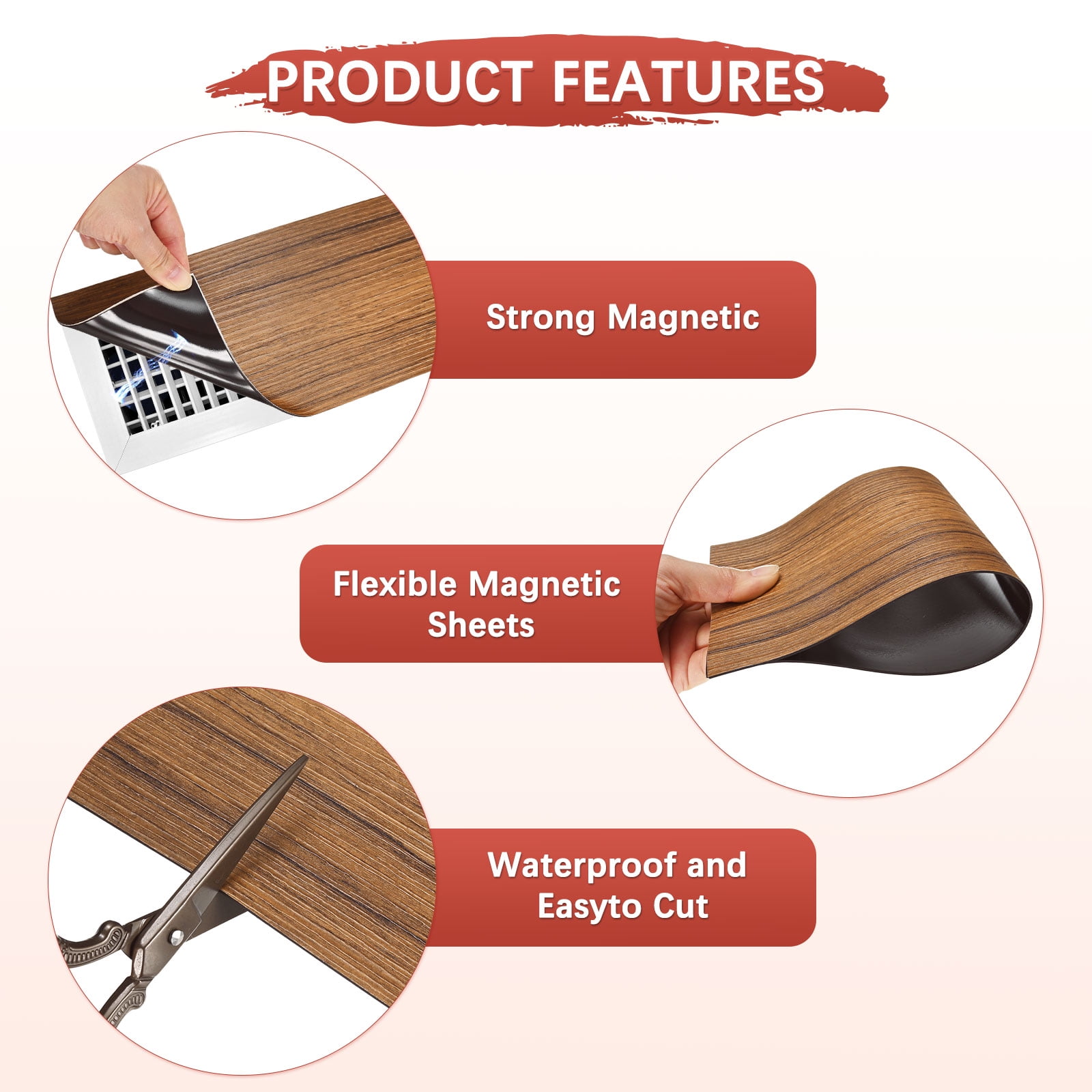 Uxcell Magnetic Vent Covers [2pcs] - Vent Covers For Home Floor Use For Wall, and Ceiling Registers & Home  &  RV & HVAC - [Woodon - 12 x 5.5 IN]
