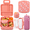 Pink Horse, variant on Gray 5-compartment Leak-proof Bento Lunch Box with Soup Thermos and Insulated Bag