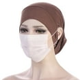 thumbnail image 2 of AKEGAMN Women's Hijab Undercap with Ear Holes, Brown One Size, 2 of 3