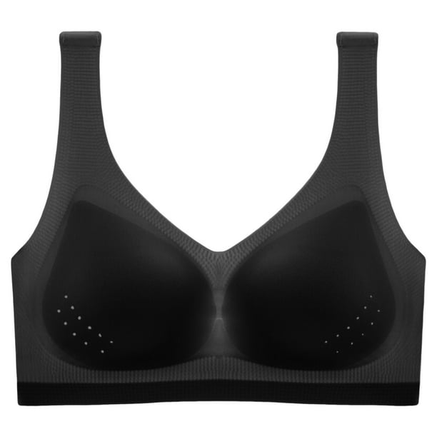 Ketyyh-chn99 Bras for Women 2024 Underwear Padded Bra No Comfortable Mesh  Breathable Cup Ultra Ice Silk Underwear Black,L 