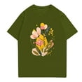 thumbnail image 3 of NAMTYQX Men's T-Shirts Bohemian Crew Neck Patterns Stretchy Lightweight Baggy Short Sleeve Elasticated Plus Size Casual Shirts for Men Green Size XL, 3 of 5