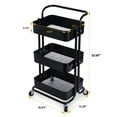 thumbnail image 6 of 3-Tier Rolling Steel Storage Bin Utility Kitchen Cart with Wheels in, Bath Cart and Organizer Cart, 6 of 8
