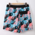 thumbnail image 6 of Tisuna Beach Swim Shorts For Mens Floral Print Drawstring Elastic Waist Straight Leg Trunks Fashion Lightweight Men'S Pool Beach Party Casual Daily Wear Sky Blue Size S, 6 of 7