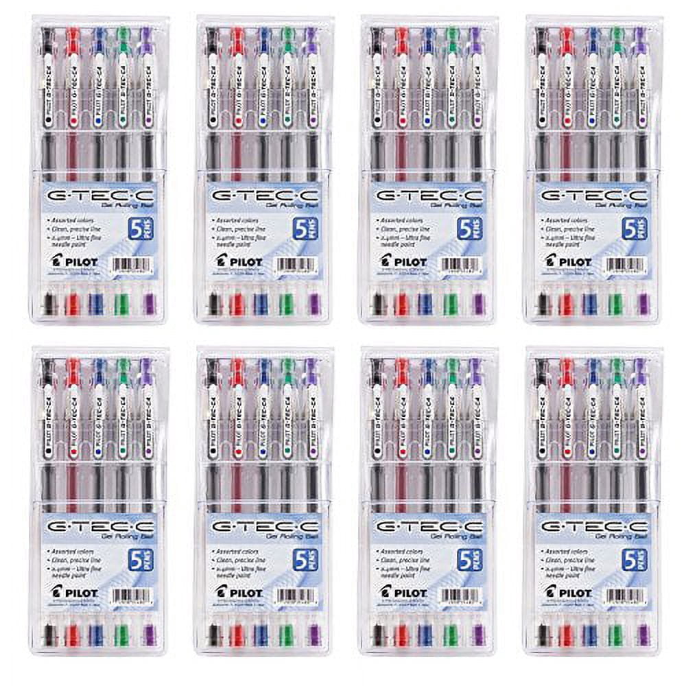 8 PACKS: Pilot G-Tec-C Gel Rolling Ball Pen Ultra Fine Point, 5-Pen Set(35480)