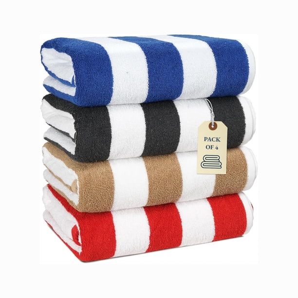 Toalla de playa LANE LINEN extra grande, paquete de 4 unidades, Ocean Breeze