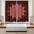 thumbnail image 2 of Ambesonne Mandala Kitchen Curtains, Ornamental Pattern Details, 55"x39", Brown Pale Pink, 2 of 3