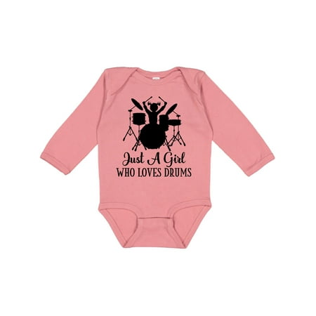 

Inktastic Drummer Music Gift for Girls Gift Baby Girl Long Sleeve Bodysuit