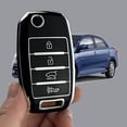 thumbnail image 4 of Key Fob Cover Compatible with Kia Sorento Sportage Rio Soul Forte Optima Carens Picanto Keychain Case Holder Protector,Black, 4 of 7