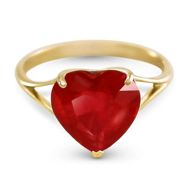 Galaxy Gold 14k Yellow Solid Gold Ring 10.0 mm 4.30 ct Heart Ruby 5663Y (11)