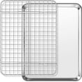 thumbnail image 4 of Plaque de Cuisson avec Rack de Refroidissement (2 Feuilles + 2 Racks), Plaque à Biscuits en Acier Inoxydable 314L Plateau avec Support Métallique pour Four, Lave-Vaisselle, Non Toxique, Résistant et Facile à Nettoyer (4, 16 Pouces), 4 of 8