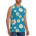 thumbnail image 2 of Haiem Men's Daisies Flowers Print Tank Tops Summer Sleeveless Cut Off Workout T-Shirts Fitness Vest Athletic Undershirts-Medium, 2 of 8