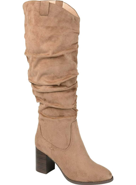 Journee Collection Womens WC Chely Slouch Boots Pull On Buckle Brown 8.5
