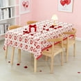 thumbnail image 5 of Valentine's Day Red Heart Plastic Disposable Tablecloth,54x108" Romantic Holiday Dinner Party Wedding Table Cover, Tear-Resistant Waterproof Rectangular Table Protector for Anniversaries, 5 of 6