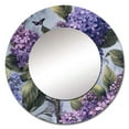 thumbnail image 2 of Designart "Fragrant Blossoms in Purple Lilacs II" Floral Purple Large Round Mirror - Round Mirror Wall Décor - Traditional Round Printed Mirror 29" x 29" Inch, 2 of 5
