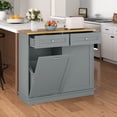 thumbnail image 4 of Costway 15.5 Gallon Kitchen Tilt Out Trash Cabinet Rubber Wood Tabletop 2 Drawers Shelf Gray, 4 of 11