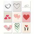 thumbnail image 2 of 1pc Minimalist Heart Line Art Poster, Modern Abstract Colorful Heart Design Canvas Wall Art For Living Room,kitchen, Home Office50 x 70 cm (without frame),08, 2 of 6