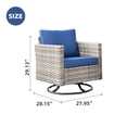 thumbnail image 5 of Vcatnet Rattan Outdoor Rocking Chair, Navy Blue, 5 of 6