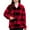 Red, variant on Ladies' Winter Plaid Long-sleeved Turtleneck Jacket