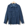 thumbnail image 6 of Spring and Autumn Corduroy Jacket Women's Shirt Style Top Single Breasted Jacket Women's Street Loose Casual Shirt-brick red-XXL, 6 of 7