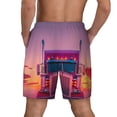 thumbnail image 2 of Lsque Mens Swim Trunks Sunset Truck Highway Pattern - Bathing Suit Compression Liner - Beach Swim Shorts Swimwear - (S-3XL) - Stretch Quick Dry -X-Large, 2 of 9