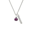 thumbnail image 2 of Delight Jewelry Silvertone Mini Hot Purple Ladybug Silvertone Fearless Bar Charm Necklace, 23", 2 of 4