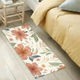 thumbnail image 3 of Bath Mat Soft Plush Non-Slip Absorbent Bathroom Rugs 39"x20" Orange Brown Flowers with Leaves, 3 of 8