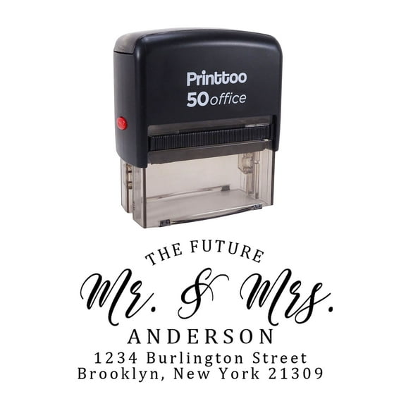 Printtoo Personalized Black Self Inking Address Stamp Custom Future Rubber Stamper -68 x 30 mm
