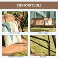 thumbnail image 7 of 3-Seat Swing Chair, Canopy Swing with Adjustable Canopy, Patio Porch Swing with Steel Frame for 440LBS Capacity, Brown, 7 of 7