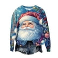 thumbnail image 3 of Hvot&aat Womens Santa Claus Christmas Sweatshirt Long Sleeve Crewneck Funny Xmas Sweater, 3 of 3
