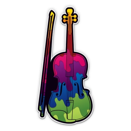 Violin Colorful – 5 Vinyl Sticker – For Car Laptop I-Pad – Waterproof Decal