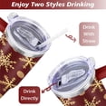 thumbnail image 5 of Christmas 40 Oz Tumbler with Handle Lid and Straw Stainless Steel Double Walled Vacuum Insulated Cup Merry Christmas Gifts Tumbler for Women Men Friends Outdoor Indoor, 5 of 6