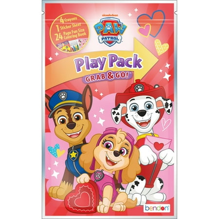 Paw Patrol Valentine's Day Grab & Go Play Pack with 24-Page Mini Coloring Book by Bendon