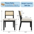 thumbnail image 2 of TacleeKii 2 Pack Rattan Dining Chairs, Armless Kitchen Side Chairs for Dining Room, Black, 2 of 8