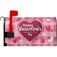 thumbnail image 3 of Happy Valentine''s Day Mailbox Cover Love Heart Pink Plaid Mailbox Covers Magnetic Standard Size 18" X 21" Valentine''s Day Decor Mailbox Wrap Post Letter Box Cover Decor for Home Outdoor Yard Garden, 3 of 6