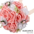 thumbnail image 3 of FOMIYES Handcrafted Bridal Bouquet with Lifelike Multi-Color Polyester Roses for Wedding Bride, 3 of 6