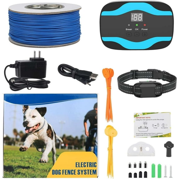 Charkool Electric Dog Fence 656Ft Wired In-Ground Fence for Dog, Waterproof Collar,Waterproof Shock Training Collars Receiver Tone Correction (Fence)