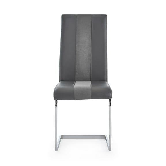 Global Furniture USA Faux Leather Dining Chairs in Gray