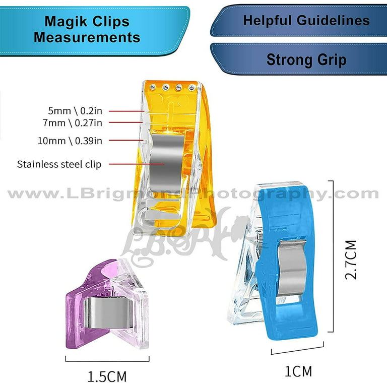 Magik Clips , Multicolored, 100 Pack- Sewing Clips for Quilting and Crafts