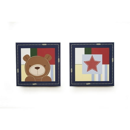 Kidsline 6 Piece - Kids Line Oxford Bear 2-Piece Canvas Wall Art, Kids Line Oxford Bear 2-Piece Canvas Wall Art By KidsLine
