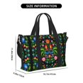 thumbnail image 2 of Rocae Roosters and Flowers for Travel Shoulder Bag Top Handle Handbag with Yoga Mat Buckle for Gym, Work, Travel, 2 of 7