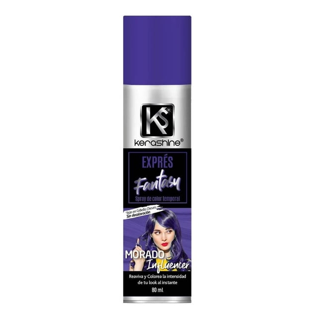 Spray de color temporal Kerashine Exprés Fantasy morado influencer 80 ml