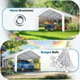 thumbnail image 5 of Quictent Carport Replacement Tarp Canopy Top Cover with Leg Cloth with Bungees Balls, for 10x20 ft Garage Party Tent Shelter - White, One Roof Only, 5 of 7