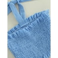 thumbnail image 6 of Biekopu Kids Girl Halter Tanks Tops + Shorts, Solid Color Pleated Decoration Casual Summer Clothing, 6 of 9