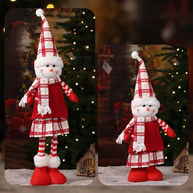 Juguetes, Peluches, Muñecos de peluche, Animales de peluche, Adornos navideños, Muñeco de nieve anciano, Adorno de alce, Patas retráctiles, Adorno de muñeca modelo, Muñeca de tela