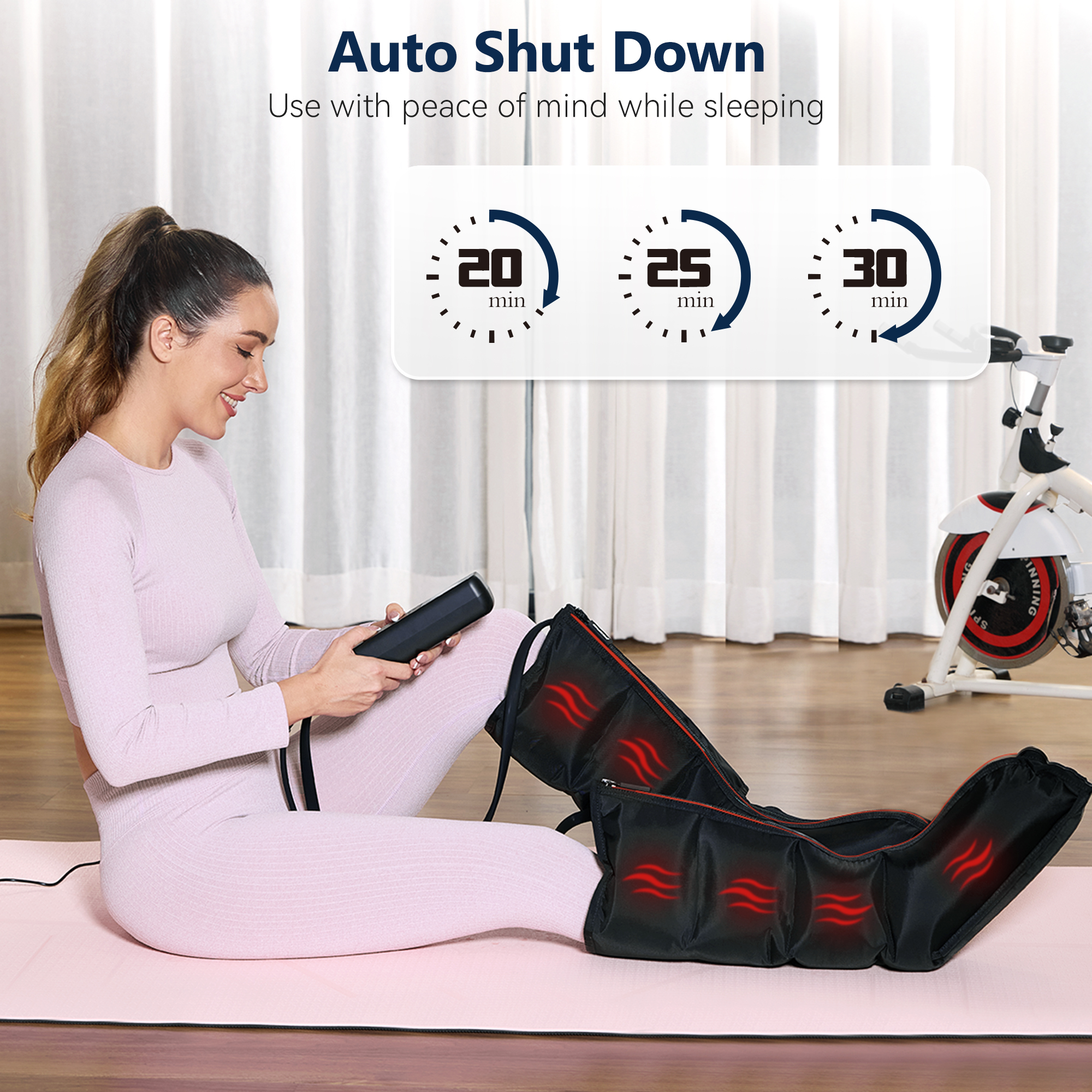CINCOM Leg Compression Boots Massager with Heat, Calf Knee Foot Massager for Circulation and Pain Relief