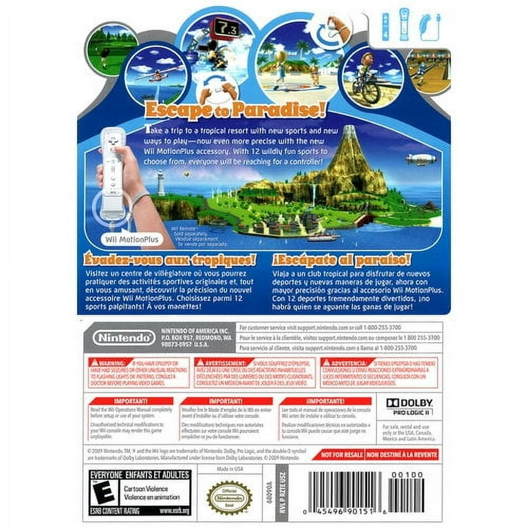 Nintendo Wii Sports Resort Game for Kids, Complete Console System
