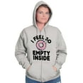 thumbnail image 3 of So Empty Inside Donut Sweet Tooth Unisex Fleece Graphic Zip Up Hoodie Brisco Brands 2X, 3 of 5