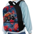 thumbnail image 4 of Yuyamidu Red Truck School Backpack, Large Capacity Bookbag with Multiple Pockets for Teens Boys, Daypack for Daily Use Class Outdoor Activities, 4 of 6